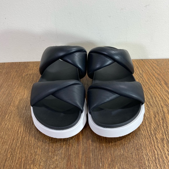 New Sorel Viibe Twist Slide Sandal Women’s Various Sizes Black/Sea Salt - Picture 3 of 7